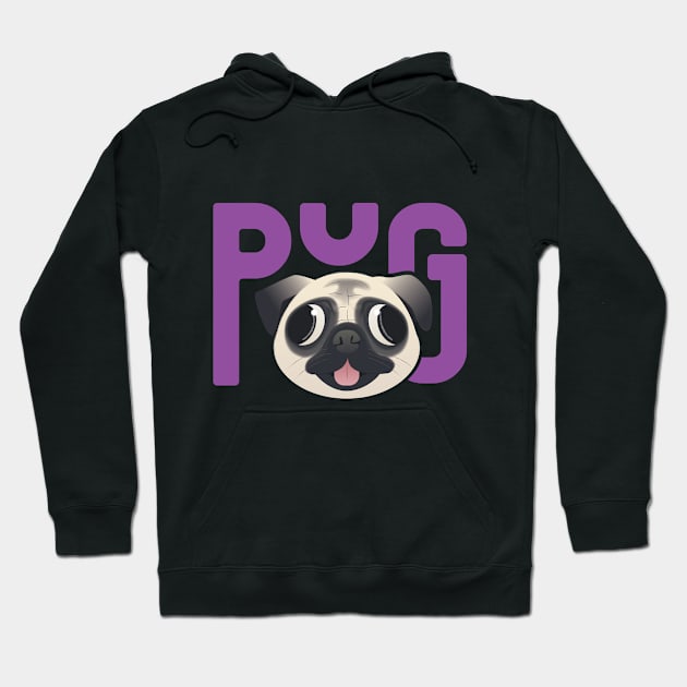 Silly Pug, Dumb but Cute, Pug Life Hoodie by GeeDeeDesigns